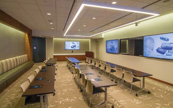 The Parsippany location is equipped with advanced audio and visual technology, including live-streaming capabilities