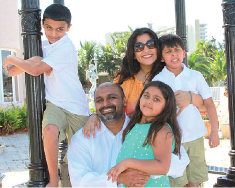 Dr. Agarwal with his family — wife, Dr. Mona Gupta, and children, Yash, Arya, and Abhi