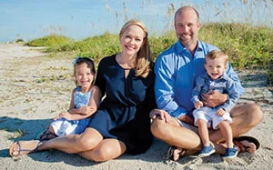Dr. Hackney with his daughter Lily, wife Nicole, and son Fletcher